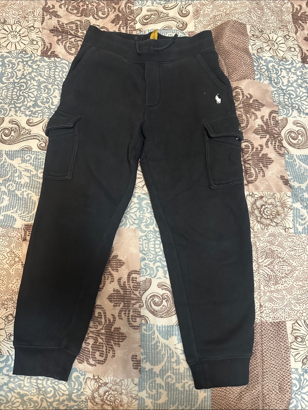 Ralph Lauren Black Cargo Jogger Pants for Kids